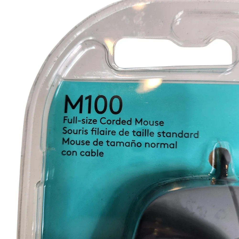 Logitech M100 Wired Optical Mouse Black USB 1000 DPI Scroll Wheel New PC Mac